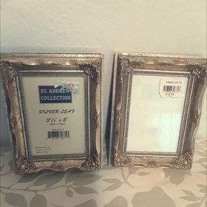 Gold leaf vintage picture frames (2) 3.5x5